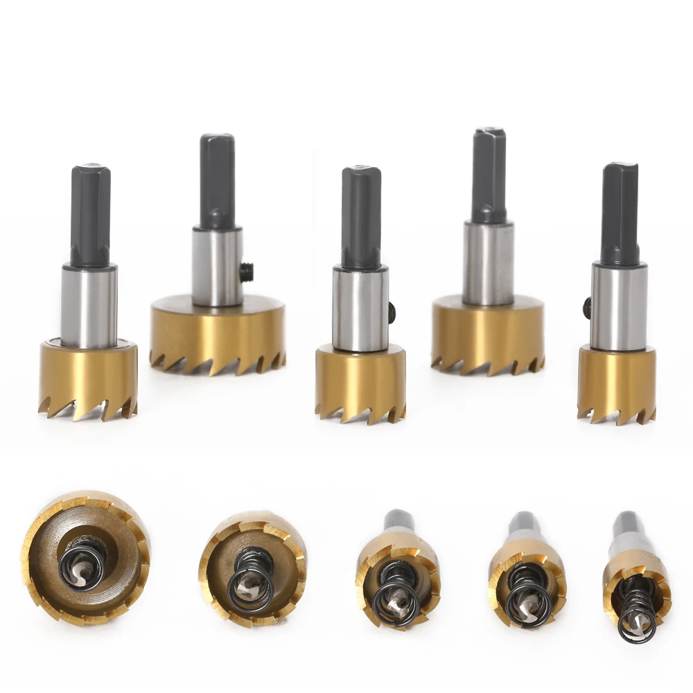

5 Sizes HSS Drill Bit High Speed Steel Carbide Tip Hole Saw Tooth Cutter Metal Drilling Woodwork Cutting Carpentry Crowns