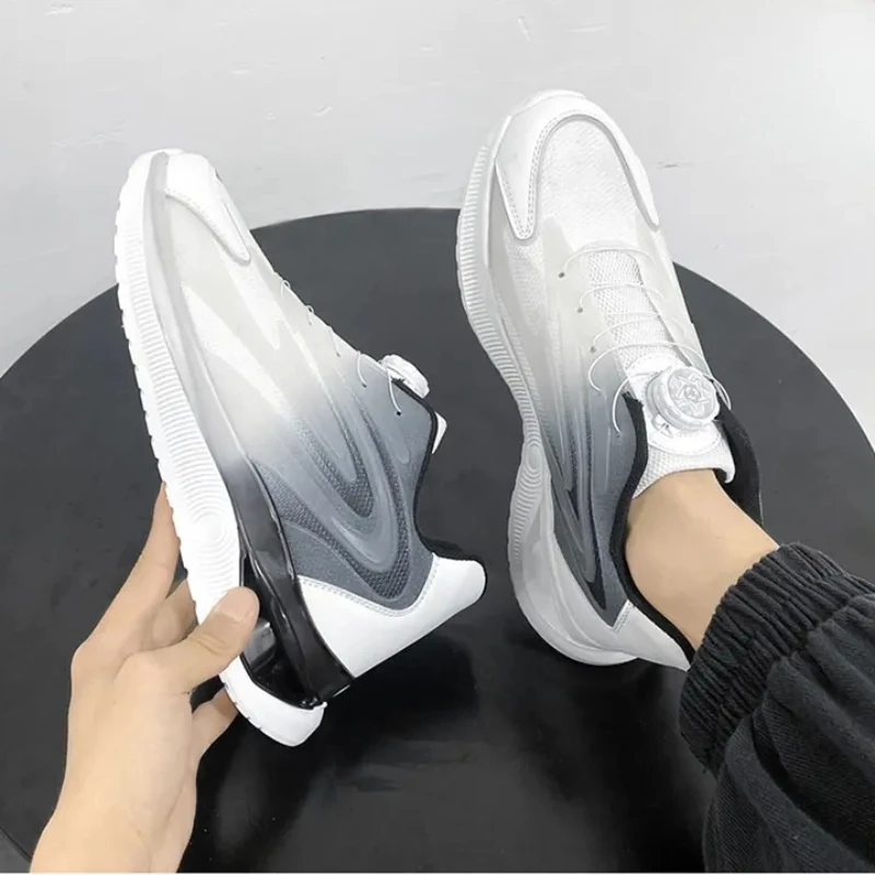 Oversize Men Free Running Shoes Men Sneakers Rotating Button Jogging Sports Shoes Outdoor Athletic Training Shoes Male Footwear