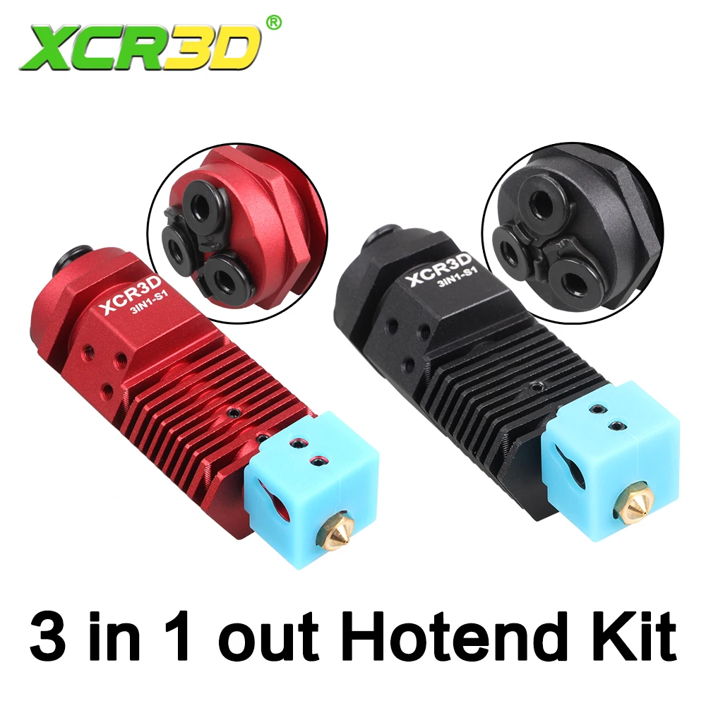 3D Printer hot end Part 3IN1-S1 Hot end 3 in 1 print head Color 0.4/1.75mm filament J-head for Titan MK8 Bowden Extruder