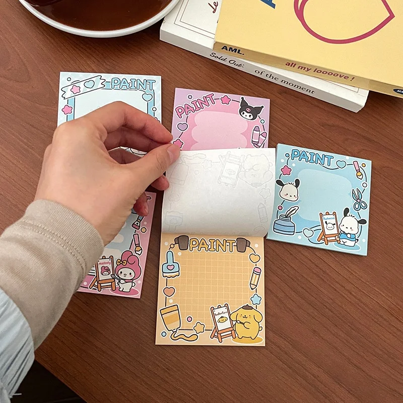 

24pcs/lot Sanrio Kuromi Cinnamoroll Melody Memo Pad Creative N Times Stationery Label Notepad Bookmark Post School Supplies