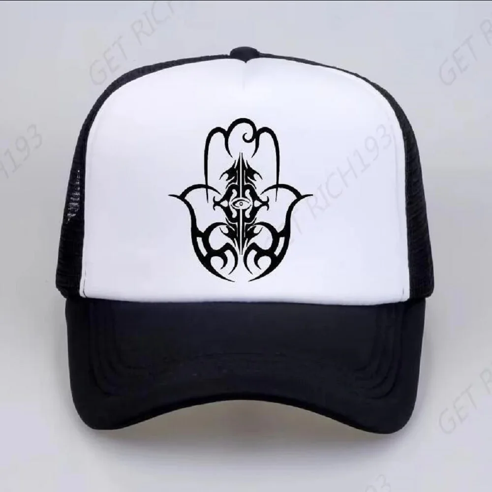 

Hamsa Man Women Cap Hand India Of Fatima Symbol Insigna Islam Muslim Insignia Baseball Caps Mesh Trucker Cap Hat