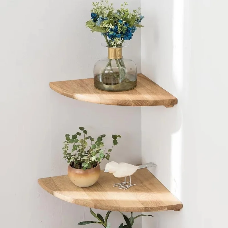 15/20/25/30 cm Sektor Schwimmendes Eckregal Wandmontiertes Holzregal Wohnzimmer Schlafzimmer Badezimmer Küche Lagerregal Organizer