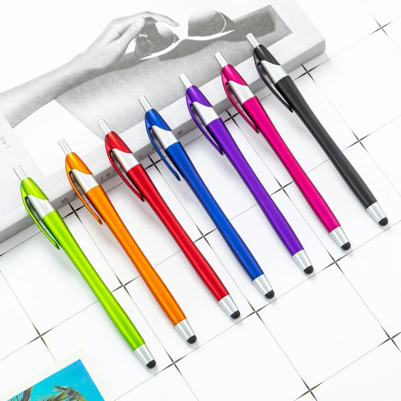 50PCS Touch Screen Plastic Pen Wholesale Student Writing Stationery Ballpoint Pen Promotion Gift Advertising Pen