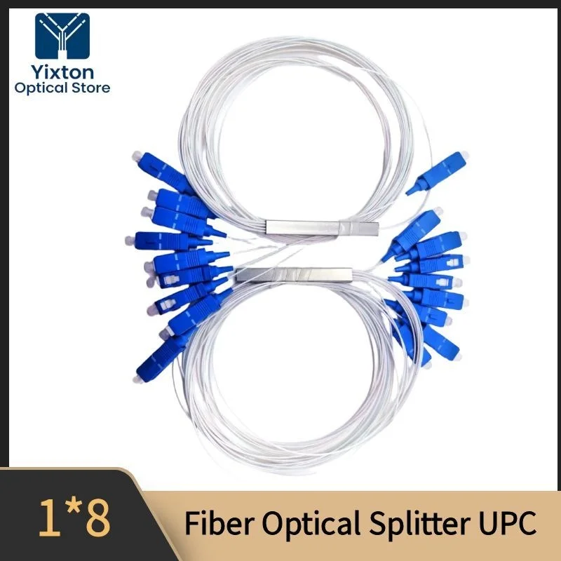 1*8 Fiber Splitter SC/UPC Single Mode Optical Power Distributor for Telecommunication Fiber Optic Splitter Free Freight