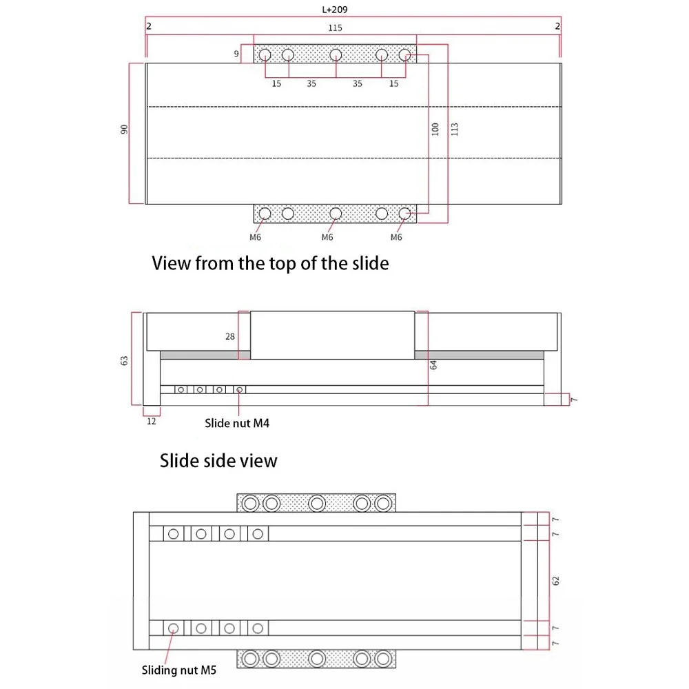 SFU 1605 Precision CNC Ball Screw Linear Guide Shaft Actuator Module Position Slide Table Rail Motion Heavy Load 57 Step Motor