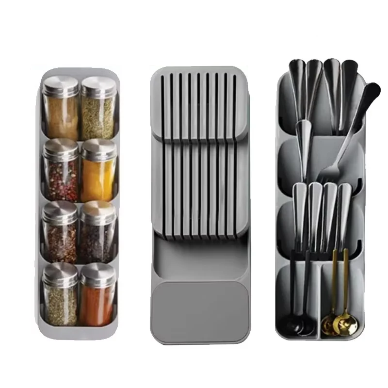 Spice Jar Drawer Storage Box Expandable Drawer Space Optimization Kitchen Sauce Bottle Rack Seasoning Jar Storage Rack