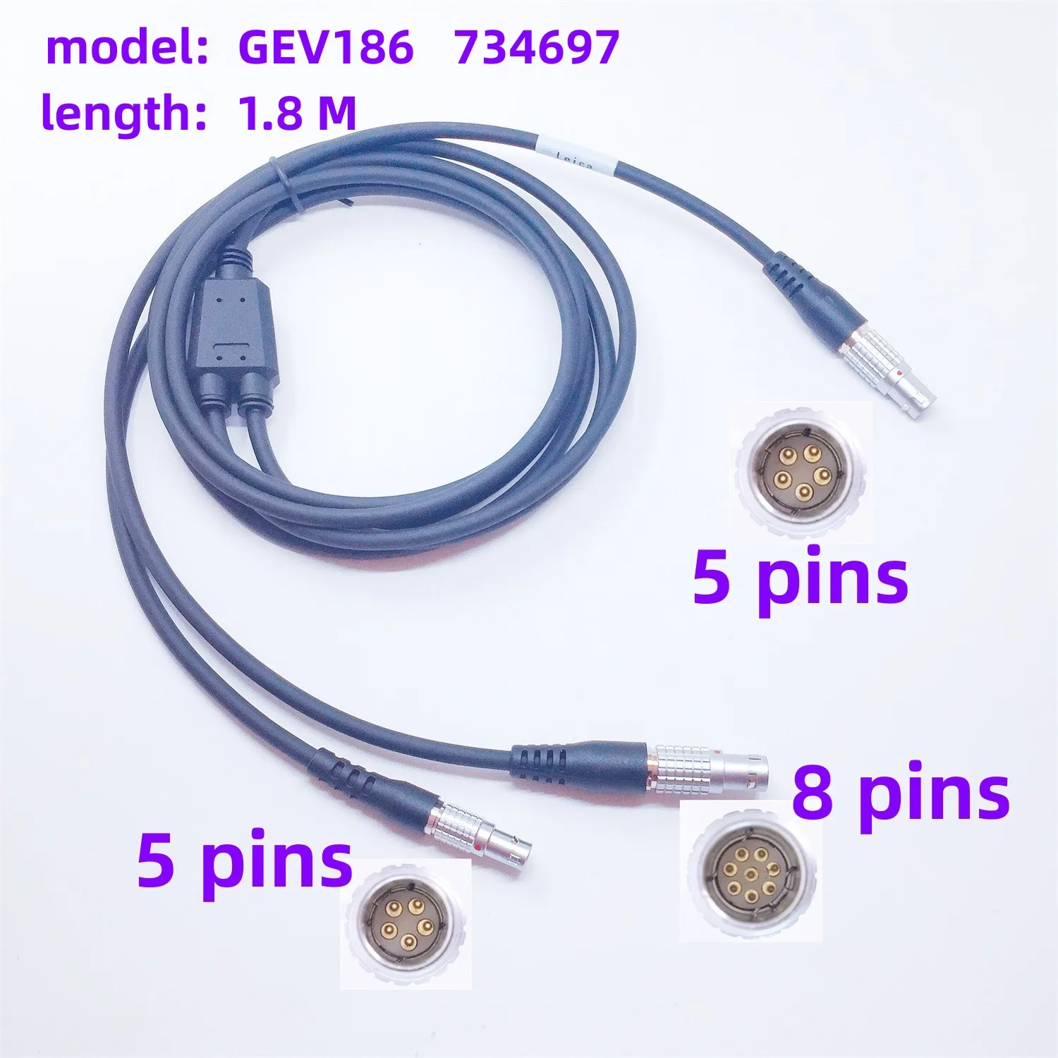 

Cable Applicable to Leica GEV186 734697 Total Station Y Type Data Power Cable Leica TCPS29/30 To Total Station And GEB171/371