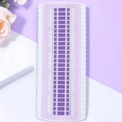 

1Pcs Cross Stitch Floss Organizer 50 Positions Plastic Thread Arranger Compact Embroidery Needle Holder for Travel Use Violet