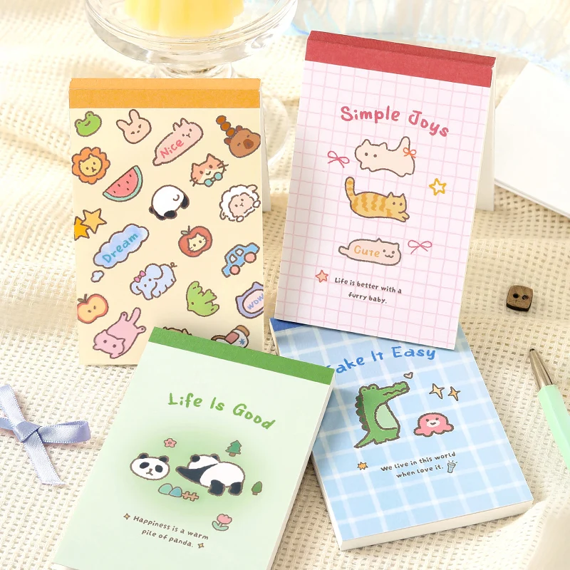 50pcs/Mini glue-bound notebook; Cute bubble frame series; Korean style cute writing and memo journal notebook