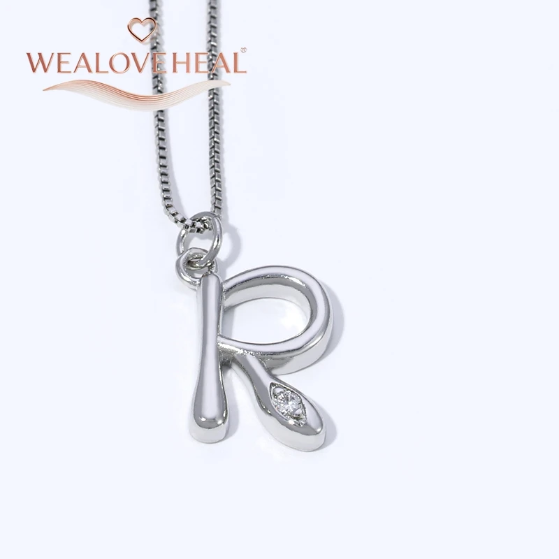 Rhodium-Plattierte Messing A-Z Initial-Halskette, Funkelnder Solitär-CZ-Buchstabenanhänger, Zierlicher Alphabet-Schmuck, Personalisiertes Namensgeschenk – Detail 36