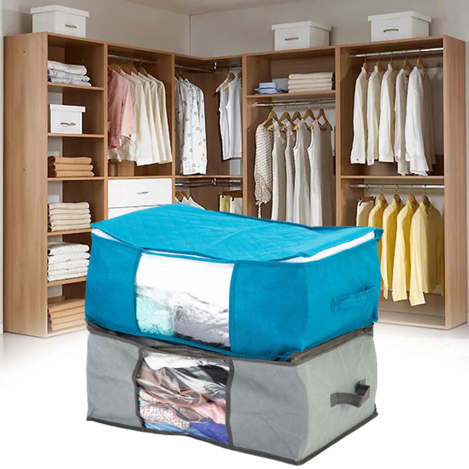 Clothing Storage Bag Blanket Pillow Pouch High Capacity Clothes Organization Box Case Dust-proof Container Quilt Bolsas Home Use