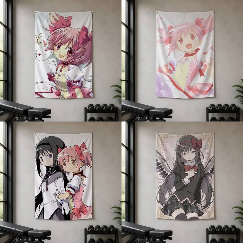 Madoka Magica  Decorative Wall Flag Banner for Home Garden Garage Indoor Outdoor Decor