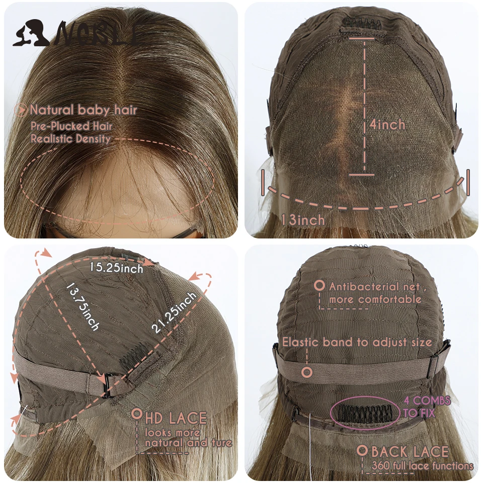 ノーブル合成レースフロントウィッグストレートベビーヘアウィッグ 13 × 4 レースボブウィッグ 22 インチ合成レースウィッグブロンドかつら女性のためのレースウィッグ