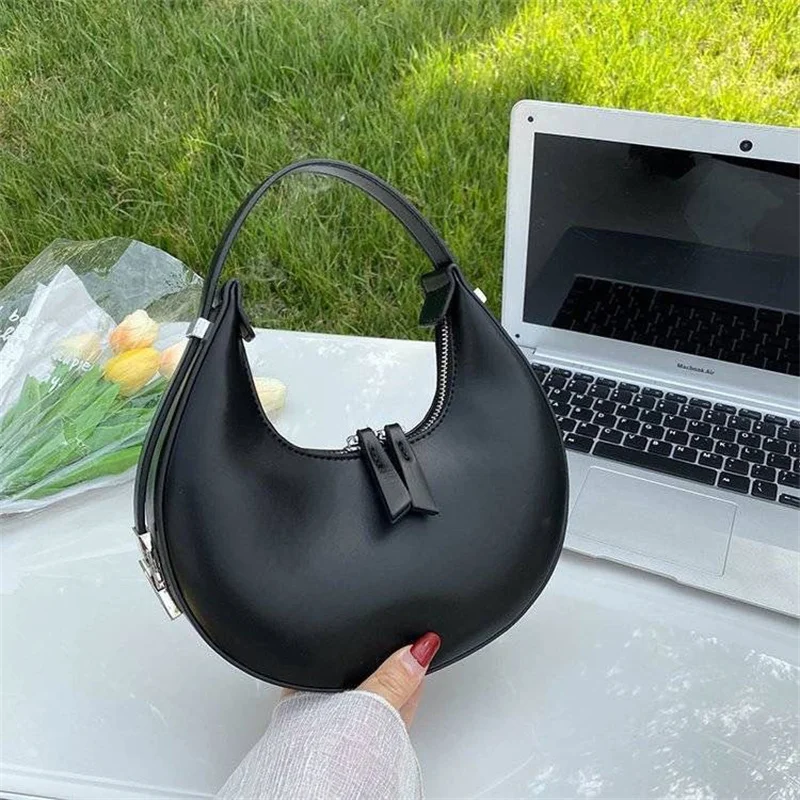 2024 Fashion Armpit Bags for Women Cute Half Crescent Bag Leather PU Purses and Handbags Designer Shoulder Bag Small Hand Bag