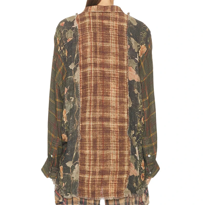 Women's Fall New Arrival Cotton Print Patchwork Single Button Shirt Jacket Y2K High-Quality Fashion Casual Lightweight Outerwear