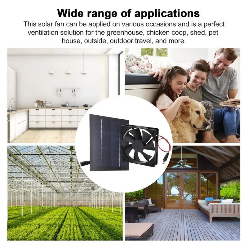 Chicken Coop Ventilation Fan Solar 10W Solar Powered Roof Mount Fan Silent Waterproof Solar Attic Fan Energy-Saving For Pet