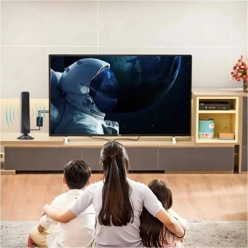 

Антенна для домашнего телевидения 4K 1080P с умным усилителем, улучшенным приемом сигнала и адаптером переменного тока