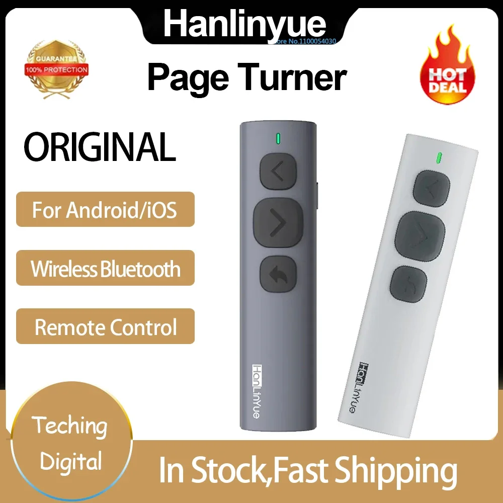 Hanlinyue Bluetooth Page Turner for Ebook Reader/Smartphone Bluetooth Remote Control for Swipe Short Videos Support Android/iOS