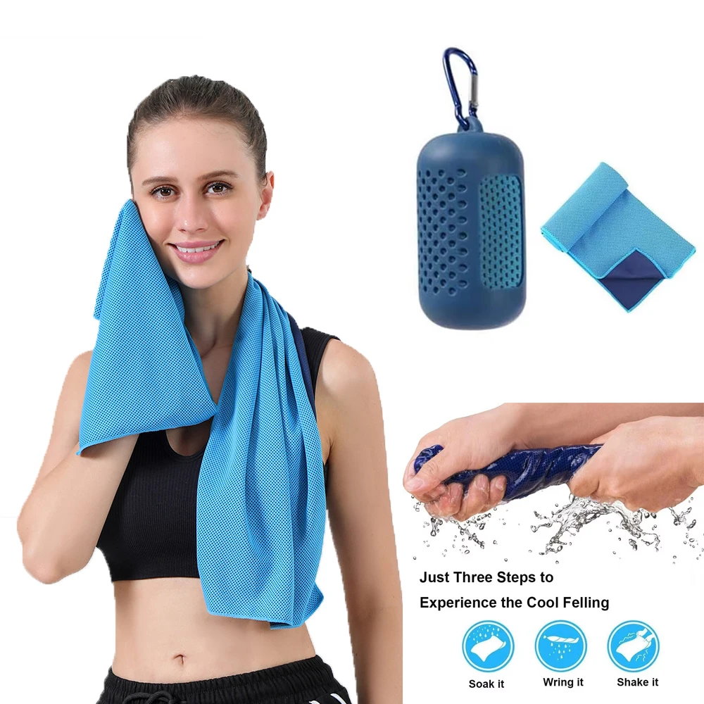 

Circular Silicone Wrapped Cold Towel Cooling Towel Quick Drying Microfiber Towels Beach Accessories Towel Sport Fitness 1PC