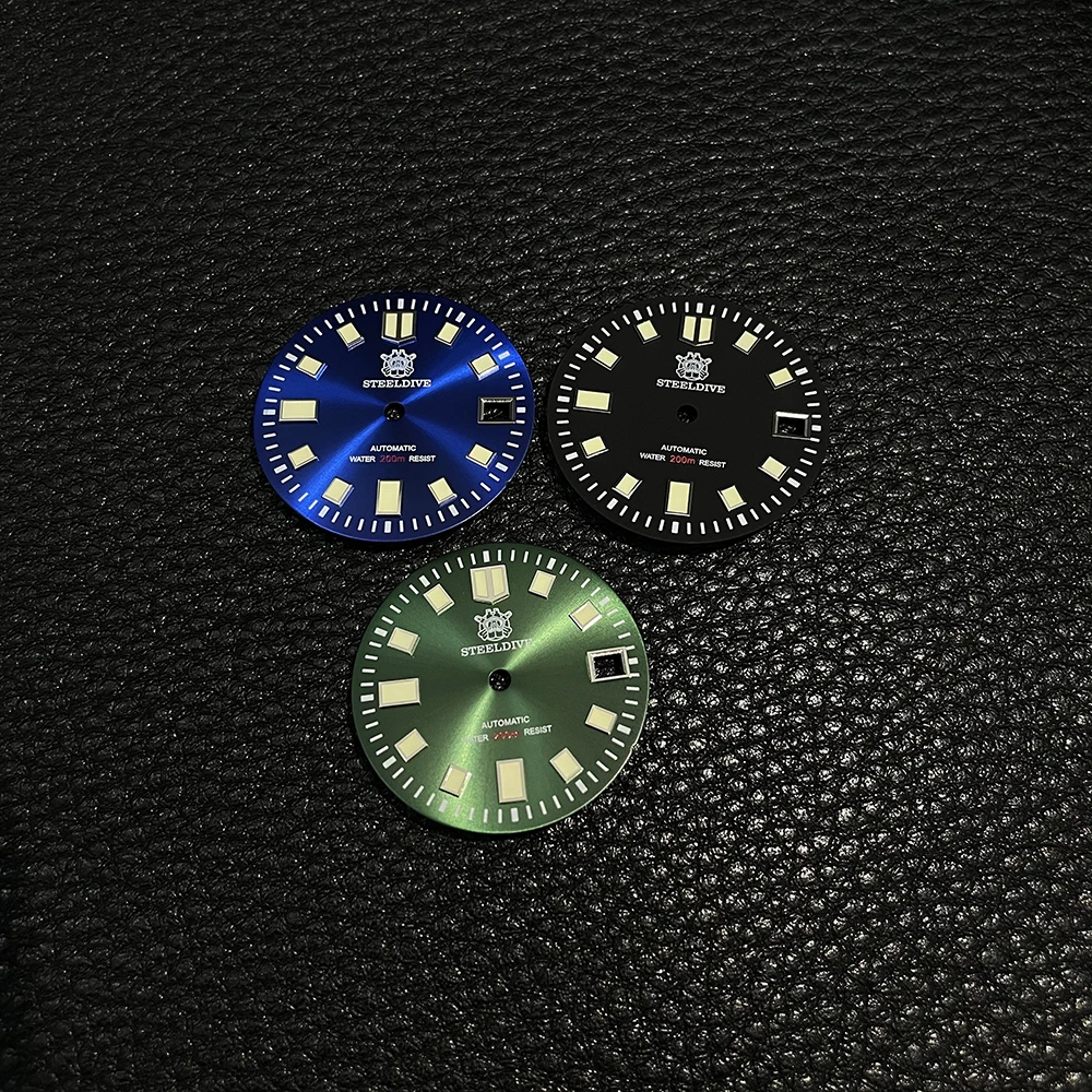 STEELDIVE Official Original Dial Black/Green/Blue C3 Green Luminous SD1970 Abalone Dial