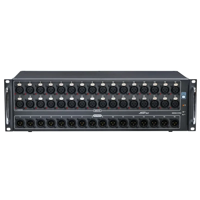 S32 Stage Box Digital Mixing Mixer I/O Box With 32 Remote-Controllable Midas Preamps, 16 Outputs And AES50 Networking Featuring