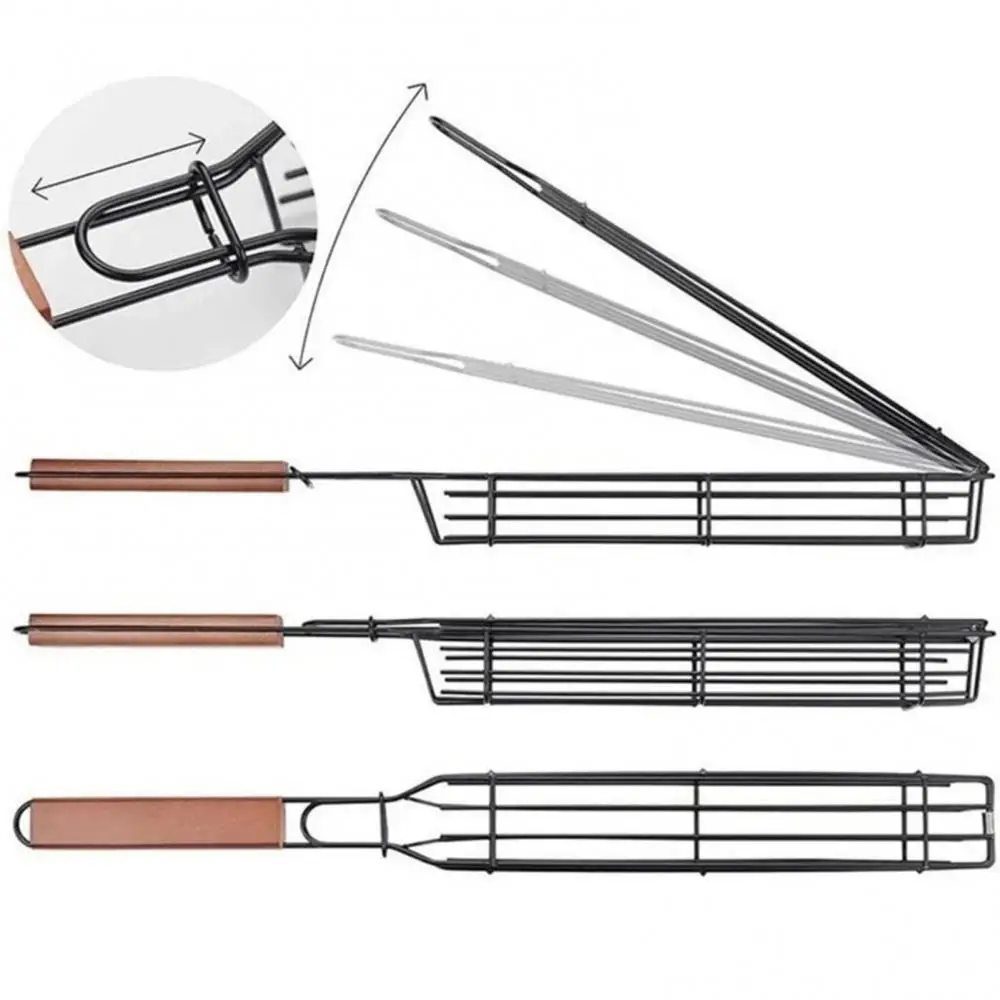 1~5PCS Strong Practicality Bbq Barbecue Net Barbecue Basket Paint Coat High Quality Plating Wire Barbecue Clip