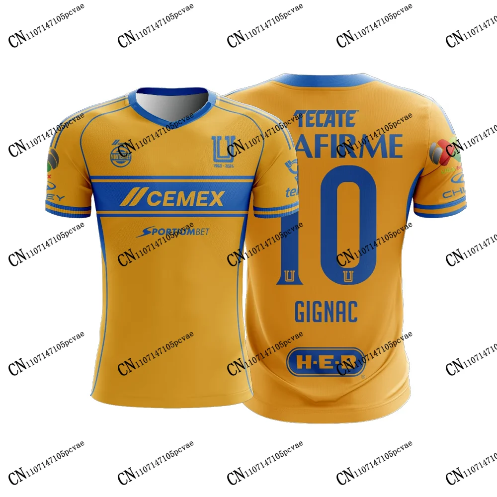 

Новинка 2026-27: Андре-Пьер Жиньяк, Тигрес УАНЛ # Футболка с 3D-принтом 10 Mexico MX Football Shirt, для взрослых и детей, унисекс, повседневная, для фанатов