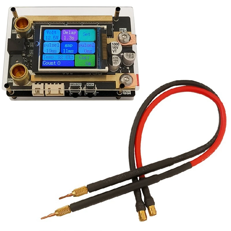 XW1 Portable Spot Welding Machine DIY Accessories 18650 Lithium Battery Nickel Sheet Color Screen LCD Double Pulse 12V