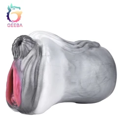 GEEBA Dual Channel Fantasy Animal Horse Male Masturbator Soft Silicone Airplane Cup Realistic Vaginal Pussy Sex Toys For Men 18+