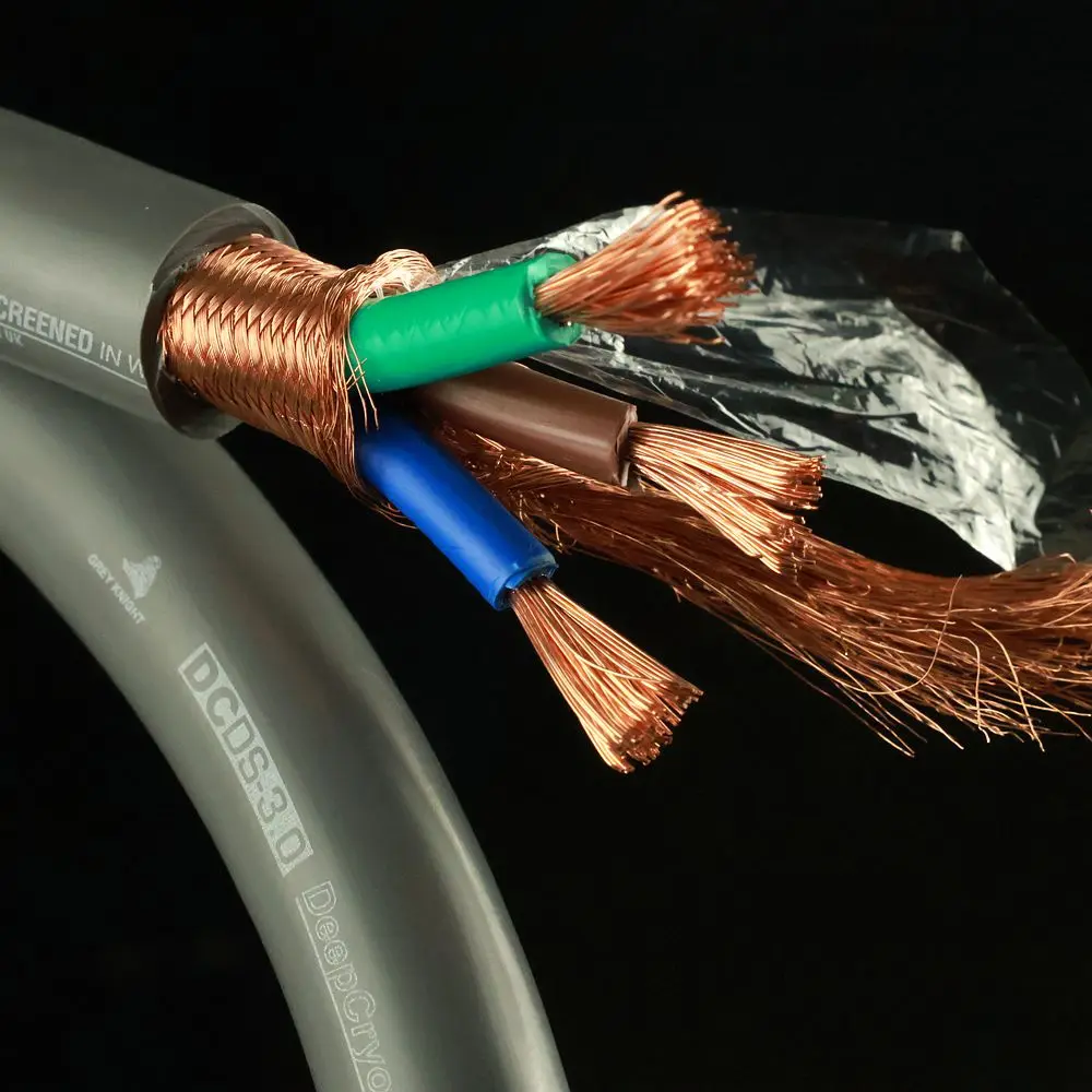Grey Knight DCD3.0 Frozen Version 30A HiFi In-Wall Power Cable 6N Pure Copper Double Shielded Audio Power Wire Bulk