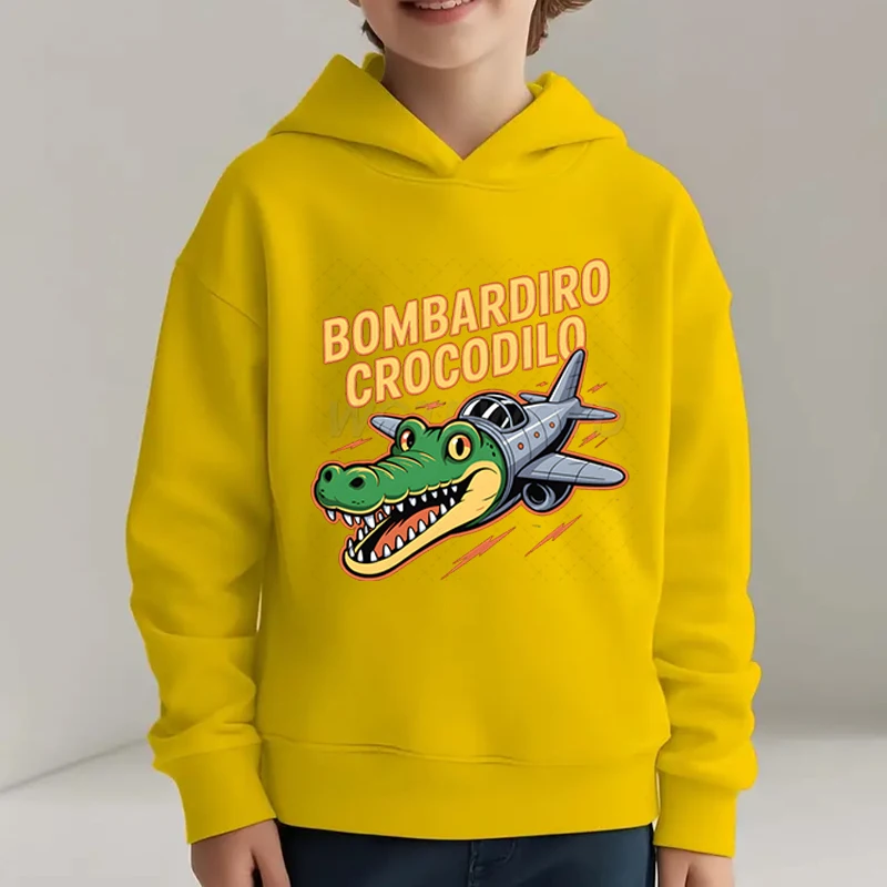 

Italian Brainrot Funny Meme Kids Hoodie Bombardiro Crocodilo Graphic Hoodies & Sweatshirts Girls Boys Italian Brainrot Sweater