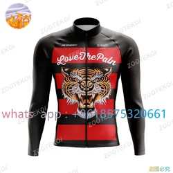 Usa Love The Pain Winter Men Cycling Jacket Thermal Fleece Long Sleeve Coat Mtb Bike Jersey Warm Outwear Maillot Ciclismo Hombre