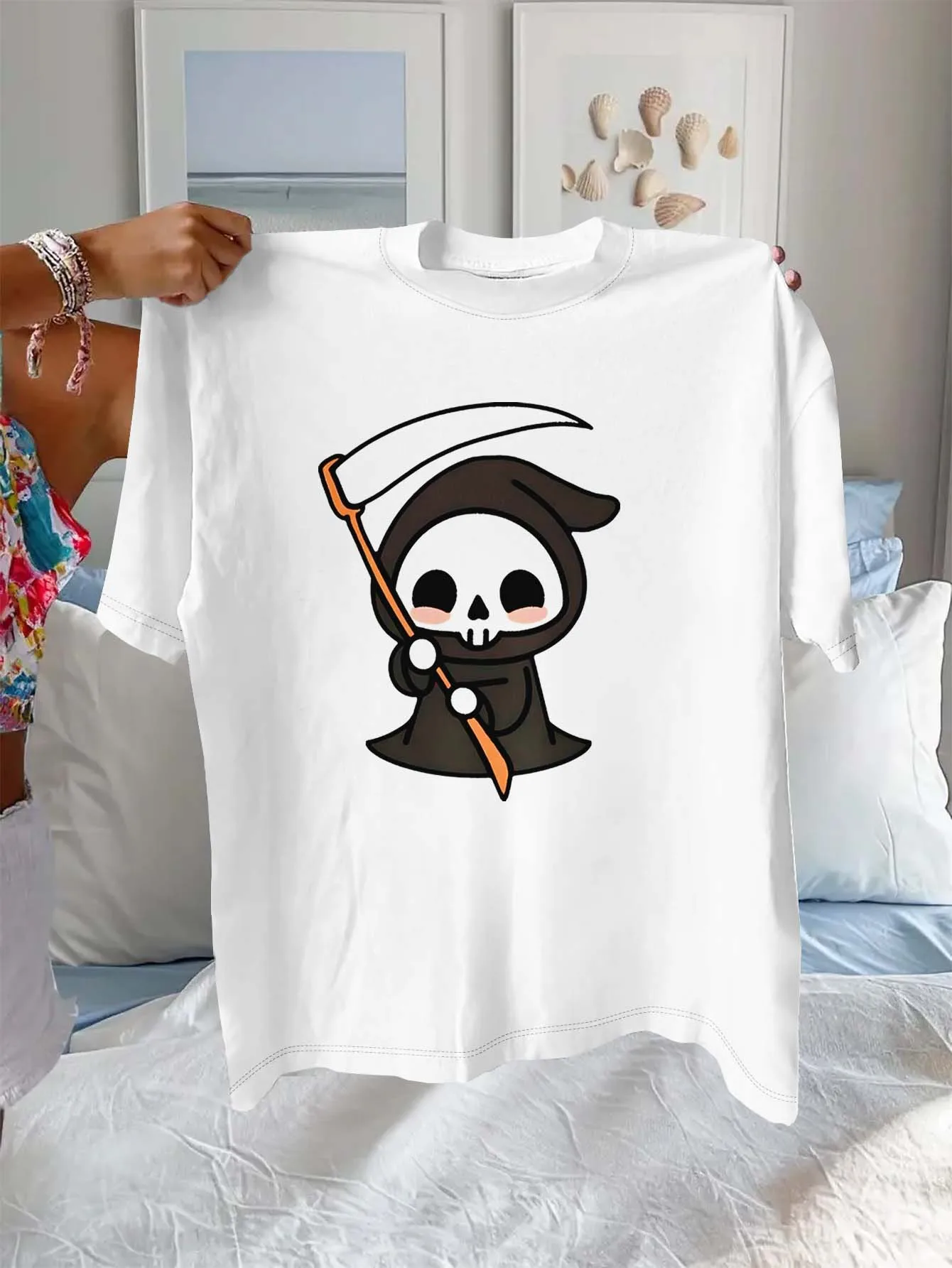 

Plus Size Cute Grim Reaper With Scythe Playful Fashion Garment