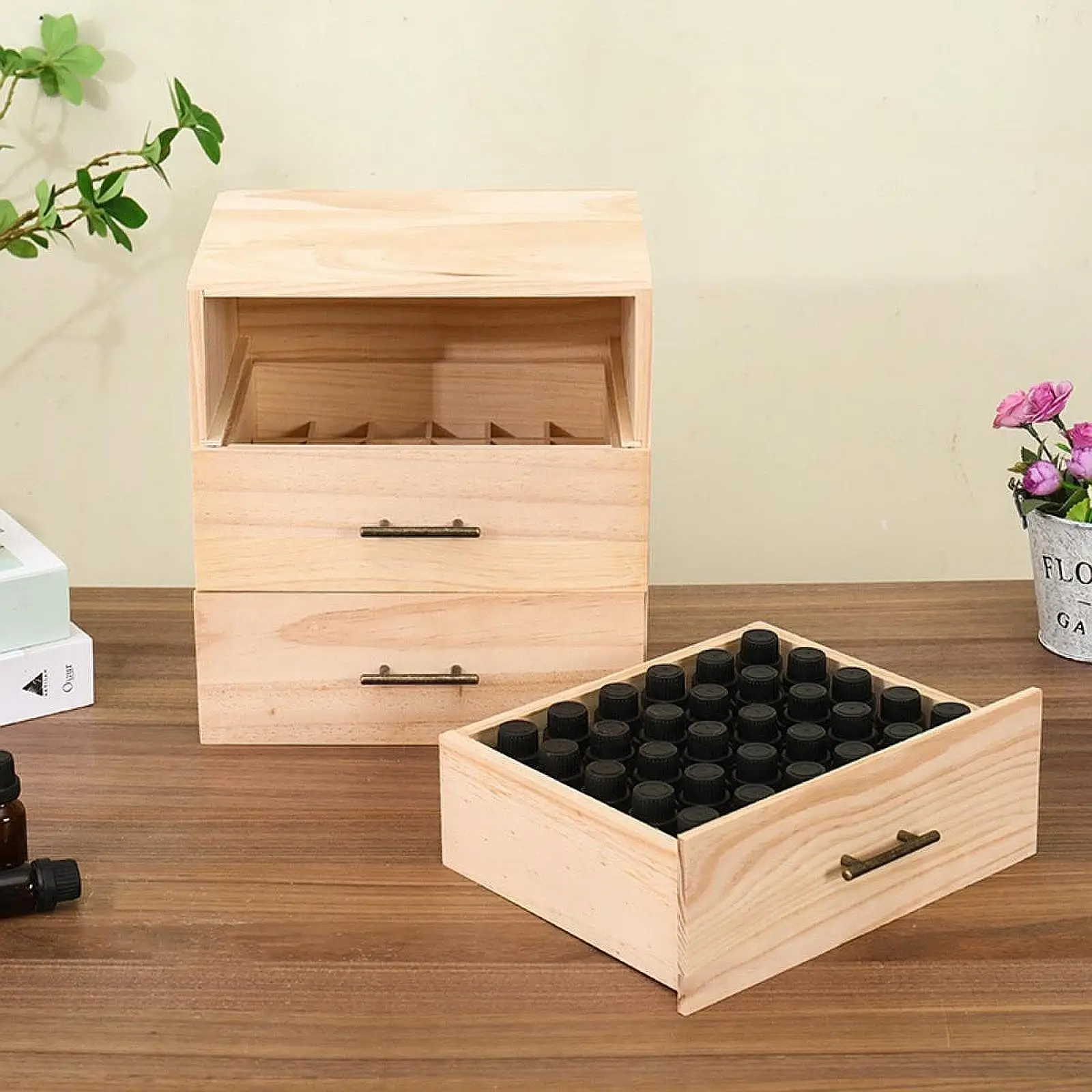 

Essential Oil Storage 90 Grids with Handle Travel Fragrance Organizer