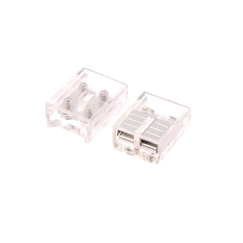 Transparente Free Welding High Density Connector Terminal, LED Strip Buckles, Fixação Connector, COB, 2Pin, IP20, 8mm, 10mm