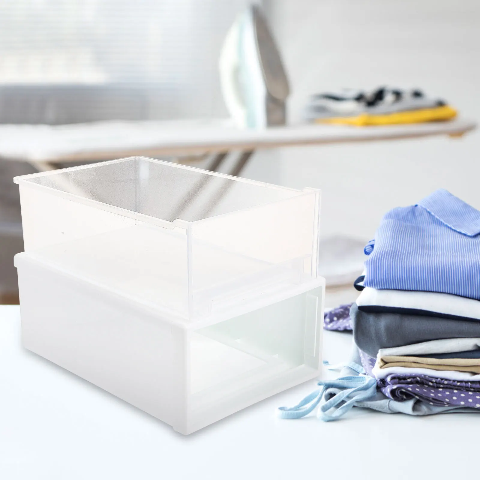 

1 pc Drawer Style Underwear Storage Box Clothes Holder Organizer Home Accessory White Large Capacity Socks Scarves Bras