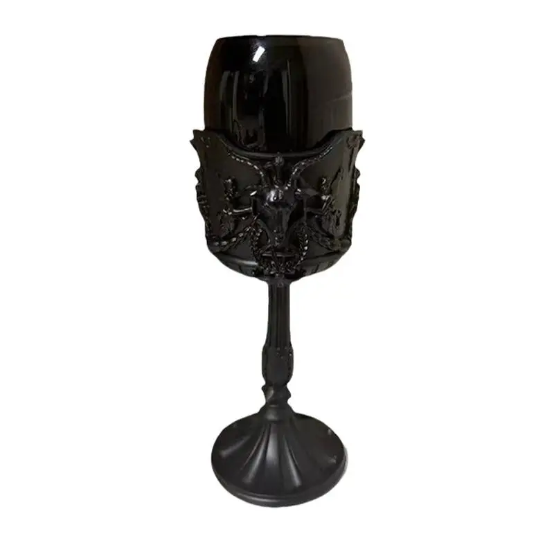 

Gothic Wine Glass Medieval Dragon Goblet Baphomet Pentagram Skull Wine Glass Halloween Gothic Decorations Enchanting Tableware