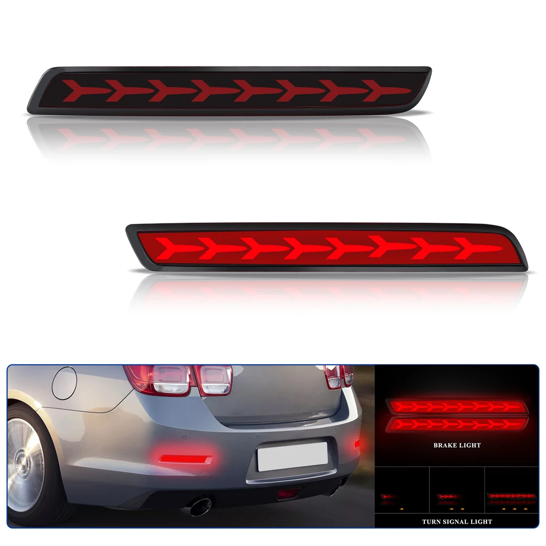 

Задний бампер для Chevrolet Malibu 2013 2014 2015, стоп-сигнал, указатель поворота, отражатель, сигнальная лампа дальнего света 12 В