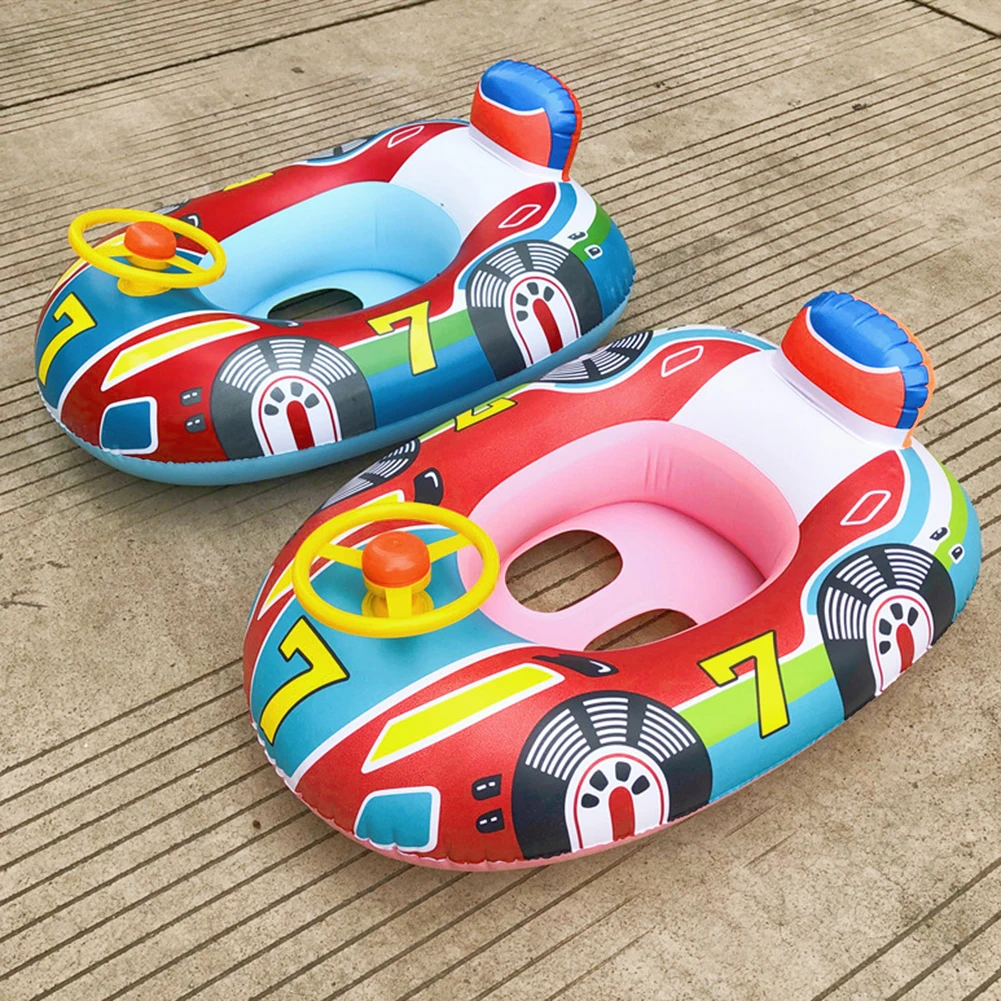 Inflatable Toddler Swim Circle PVC Car Horn Boat Pool Child Water Seat Fun Tear-resistant Water Toys for Pool Party Game