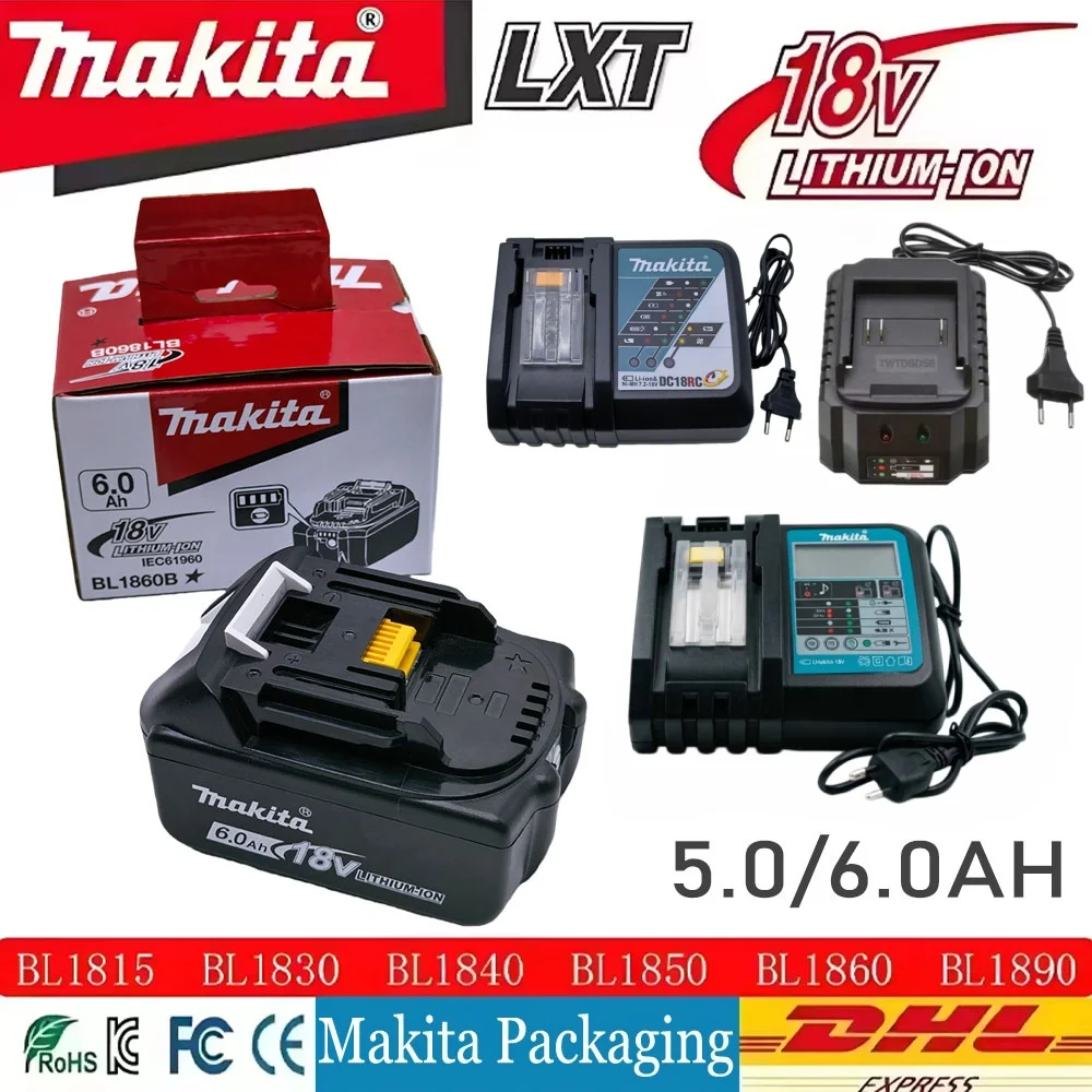 

Makita 18V Battery 6Ah 5Ah Lithium Ion Replacement Battery Compatible with BL1860 BL1850 BL1840 BL1815 Power Tools