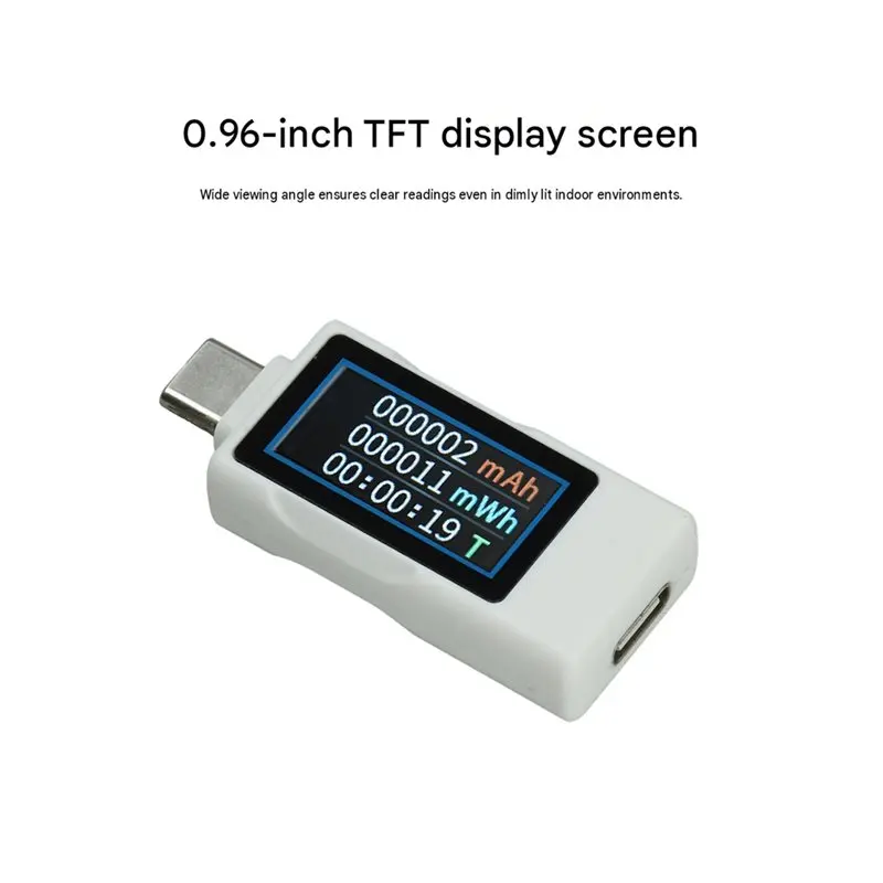 AB42-Ammeter Voltmeter Tester Type-C DC4-30V TFT Digital Display Power Capacity Meter Bidirectional Current Measurement