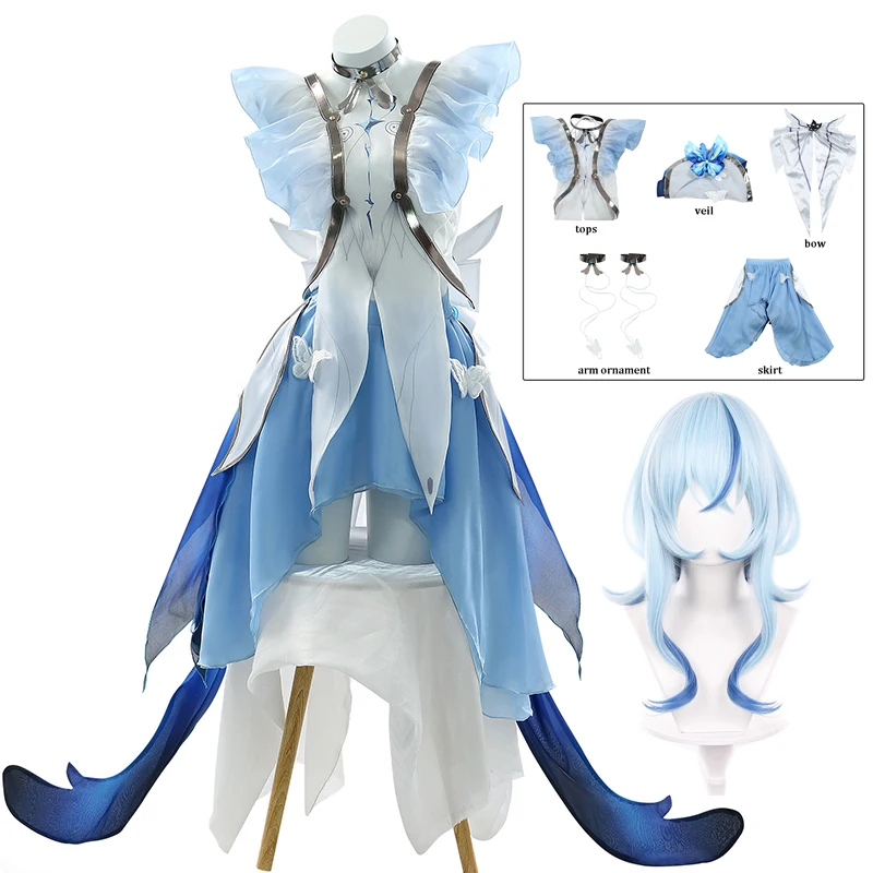

Women Halloween Carnival Comic-con Party Role Playing Dress Outfit The Shorekeeper Cosplay Wuthering Waves Cosplay Costume Wig