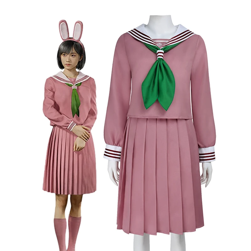 أزياء لعبة Hinako Shimizu التأثيرية فستان فتاة الأرنب الصامت للنساء زي المدرسة JK بدلة بحار وردية اللون لحفلات الكريسماس #1