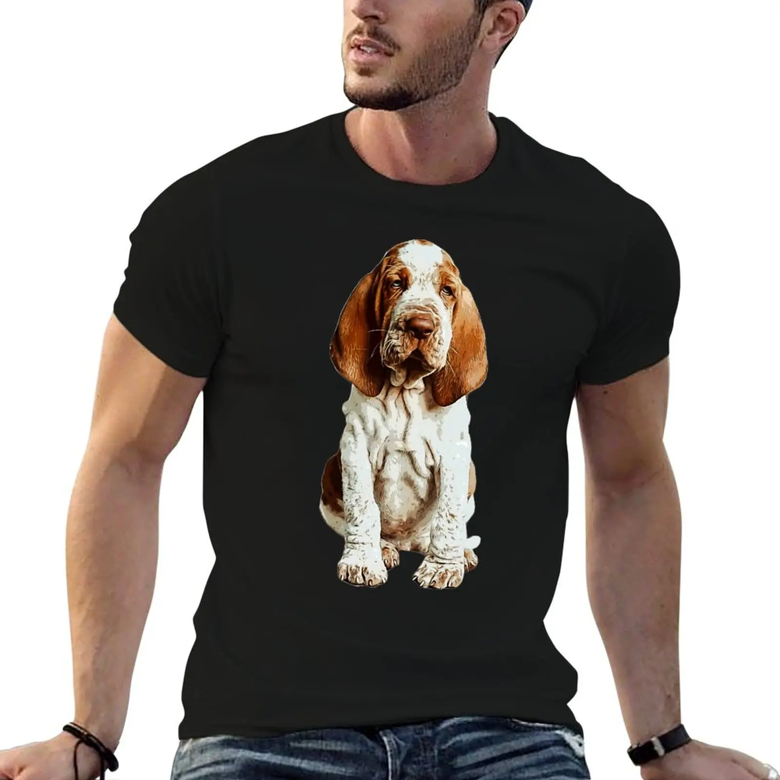 Camiseta Bracco Italiano para cachorros, paquete de camisetas de algodón, camisetas gráficas para hombre, camiseta con estampado personalizado