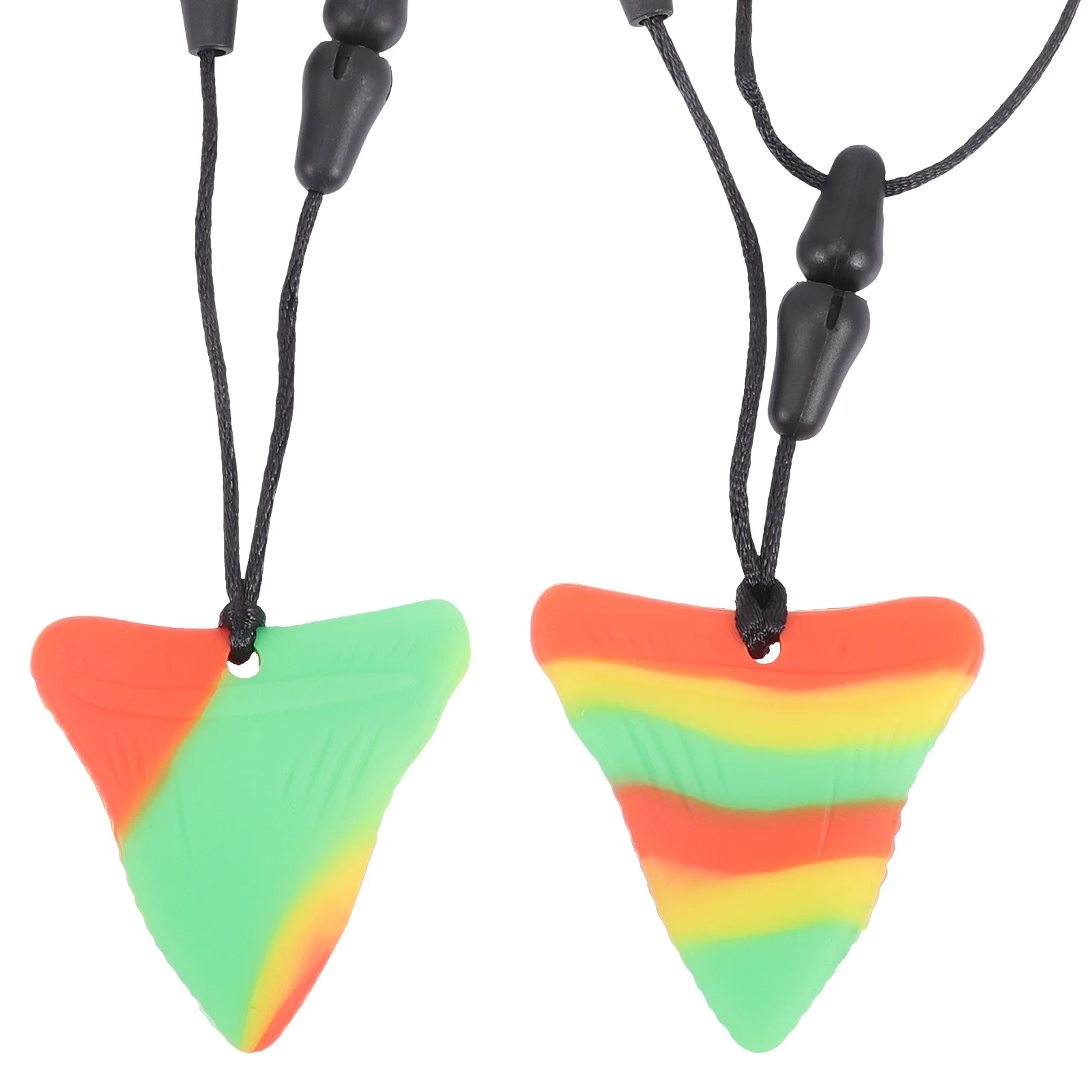 

2Pcs Baby Teething Necklace Durable Chewy Teether Bright Colors Easy Grasp Pain Relief Teething Necklace Chew Toys for Kids