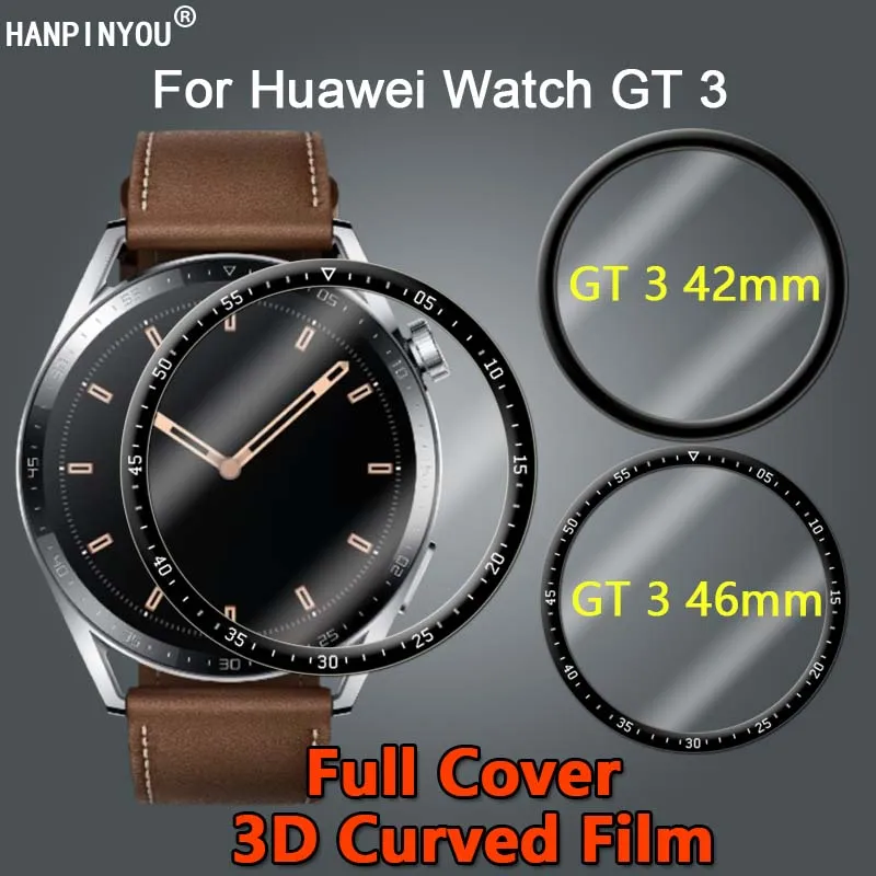 For Huawei Watch GT 3 Pro 43mm 42mm 46mm Porsche Runner 3D Curved Plating Soft PMMA Film Screen Protector -Not Tempered Glass