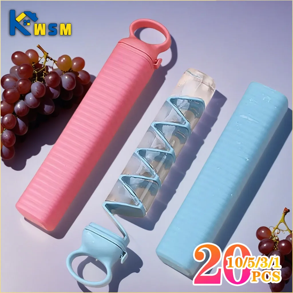 

1-20PCS Durable Strip-shaped Ice Cube Mold Quick Freezing Ice Cream DIY Tool Easy Demoulding Pull Type Ice Box for Refrigerator