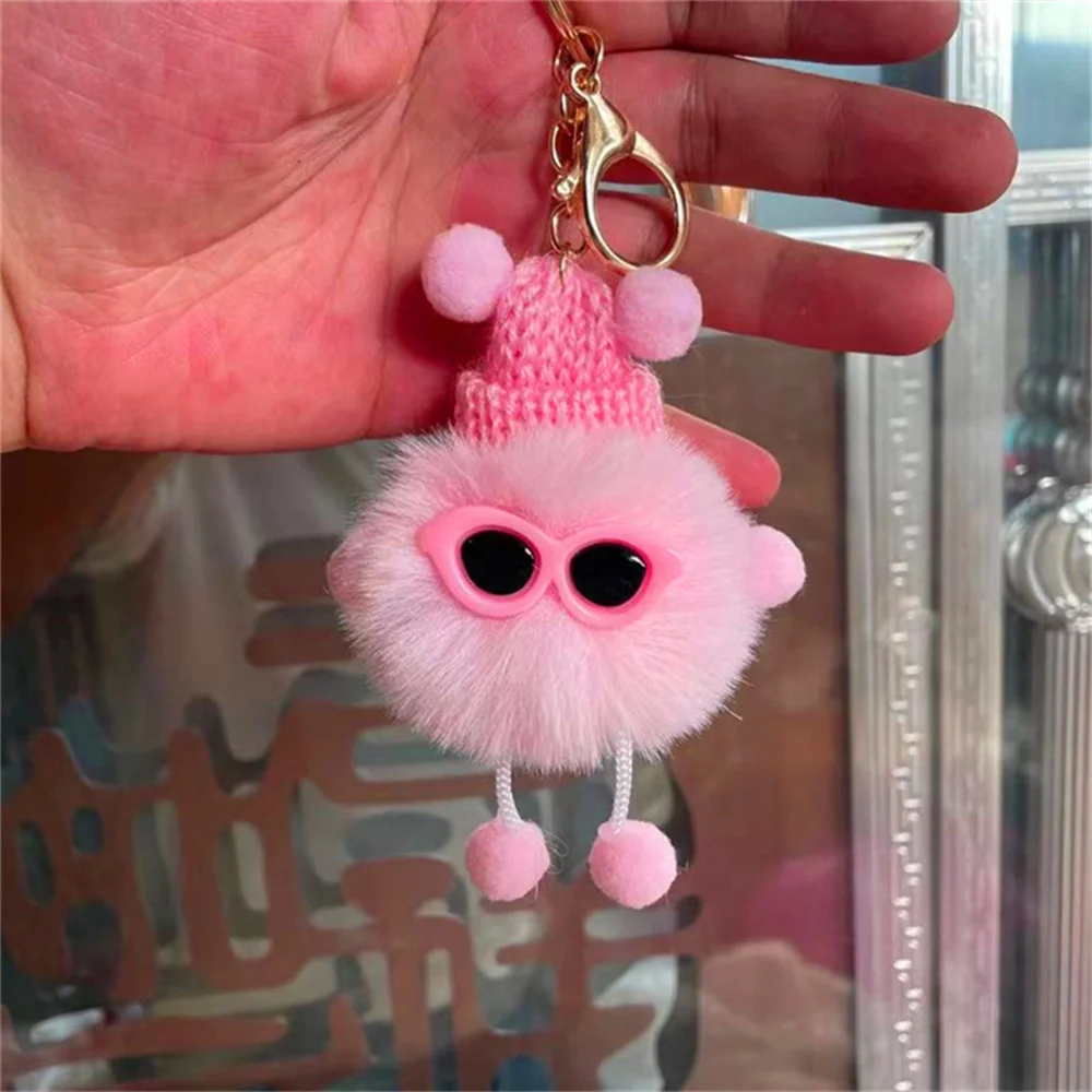 Kawaii Mini Plush Briquettes Keychain 12 Colors Cute Fluffy Fairy Doll Toy Keyring for Women Men Backpack Car Accessories Gifts