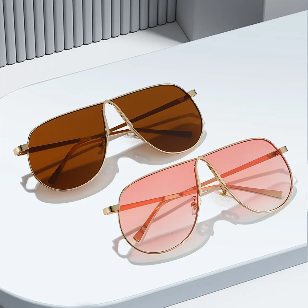 Vintage Übergroße Farbverlauf-Sonnenbrille aus Legierung für Damen Neue Modische Rosa Elegante Sonnenbrillen Retro Sexy Shades Outdoor UV400 – Detail 9