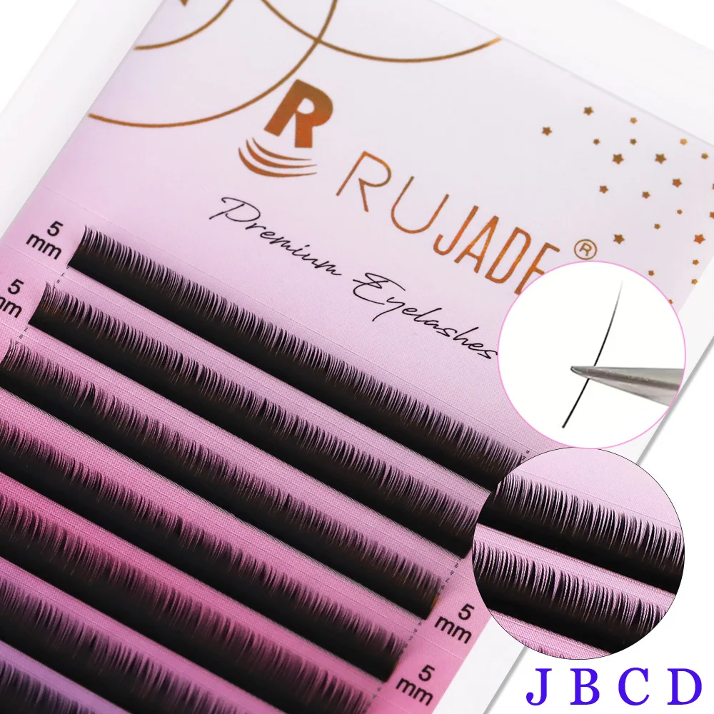 

RUJADE J B C D Curl Mix5-7 Mix15-20mm Individual Eyelash Lash Extensions Cashmere Volume Lashes Tray Soft Velvet Faux Mink Cilio